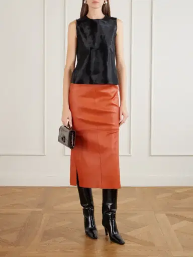 STOULS Winona Leather Midi Skirt | Thumbnail 2 STOULS Winona Leather Midi Skirt | Thumbnail 2