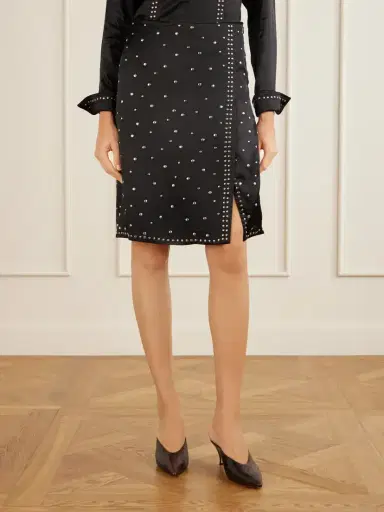 Wales Bonner Cosmic Embellished Satin Midi Skirt | Thumbnail 3 Wales Bonner Cosmic Embellished Satin Midi Skirt | Thumbnail 3