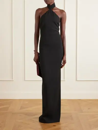 Ilkyaz Ozel Kailash Crepe Halterneck Gown | Thumbnail 2 Ilkyaz Ozel Kailash Crepe Halterneck Gown | Thumbnail 2