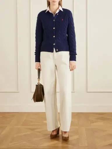 Polo Ralph Lauren Logo-embroidered Wool And Cashmere-blend Cardigan | Thumbnail 2 Polo Ralph Lauren Logo-embroidered Wool And Cashmere-blend Cardigan | Thumbnail 2