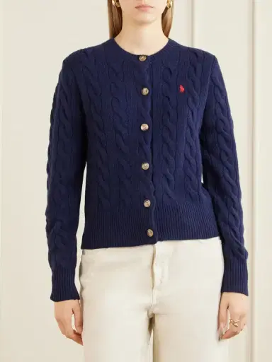 Polo Ralph Lauren Logo-embroidered Wool And Cashmere-blend Cardigan | Thumbnail 3 Polo Ralph Lauren Logo-embroidered Wool And Cashmere-blend Cardigan | Thumbnail 3