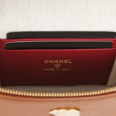 Chanel Chanel "Supple" Top Handle Long Vanity Case with Chain Camel Grained Calfskin Gold Hardware | Thumbnail 9 Chanel Chanel "Supple" Top Handle Long Vanity Case with Chain Camel Grained Calfskin Gold Hardware | Thumbnail 9