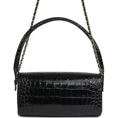 Chanel Chanel Barrel Clutch Bag with Chain Black Croc Embossed Calfskin Gold Hardware | Thumbnail 4 Chanel Chanel Barrel Clutch Bag with Chain Black Croc Embossed Calfskin Gold Hardware | Thumbnail 4