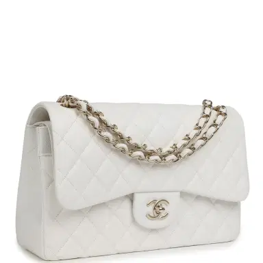Chanel Chanel Jumbo Classic Double Flap White Caviar Light Gold Hardware | Thumbnail 2 Chanel Chanel Jumbo Classic Double Flap White Caviar Light Gold Hardware | Thumbnail 2