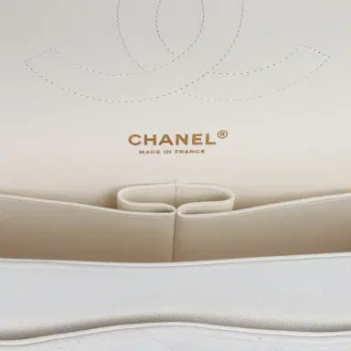 Chanel Chanel Jumbo Classic Double Flap White Caviar Light Gold Hardware | Thumbnail 9 Chanel Chanel Jumbo Classic Double Flap White Caviar Light Gold Hardware | Thumbnail 9
