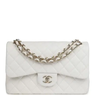 Chanel Chanel Jumbo Classic Double Flap White Caviar Light Gold Hardware | Thumbnail 1 Chanel Chanel Jumbo Classic Double Flap White Caviar Light Gold Hardware | Thumbnail 1