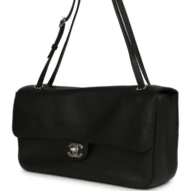 Chanel Chanel Maxi "Souplissimo" Small Flap Bag Black Grained Calfskin Silver Hardware | Thumbnail 5 Chanel Chanel Maxi "Souplissimo" Small Flap Bag Black Grained Calfskin Silver Hardware | Thumbnail 5