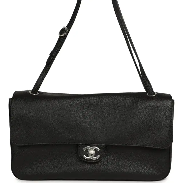 Chanel Maxi "Souplissimo" Small Flap Bag Black Grained Calfskin Silver Hardware Chanel Maxi "Souplissimo" Small Flap Bag Black Grained Calfskin Silver Hardware