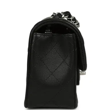 Chanel Chanel Mini Classic Rectangular Flap Bag Black Lambskin Silver Hardware | Thumbnail 3 Chanel Chanel Mini Classic Rectangular Flap Bag Black Lambskin Silver Hardware | Thumbnail 3