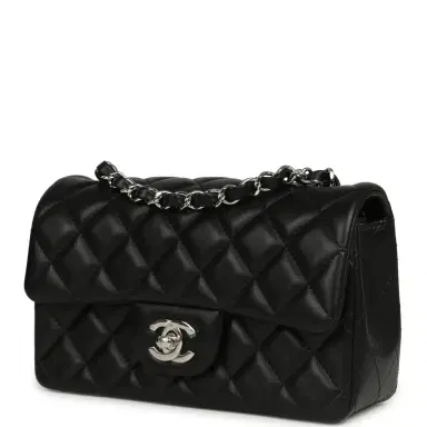 Chanel Chanel Mini Classic Rectangular Flap Bag Black Lambskin Silver Hardware | Thumbnail 5 Chanel Chanel Mini Classic Rectangular Flap Bag Black Lambskin Silver Hardware | Thumbnail 5