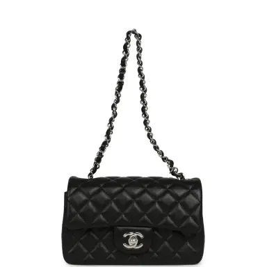 Chanel Chanel Mini Classic Rectangular Flap Bag Black Lambskin Silver Hardware | Thumbnail 7 Chanel Chanel Mini Classic Rectangular Flap Bag Black Lambskin Silver Hardware | Thumbnail 7