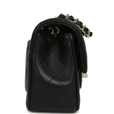 Chanel Chanel Mini Classic Rectangular Flap Bag Black Lambskin Silver Hardware | Thumbnail 3 Chanel Chanel Mini Classic Rectangular Flap Bag Black Lambskin Silver Hardware | Thumbnail 3