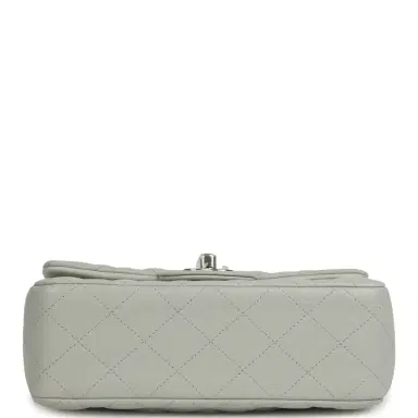 Chanel Chanel Mini Classic Rectangular Top Handle Flap Bag Pale Green Lambskin Silver Hardware | Thumbnail 6 Chanel Chanel Mini Classic Rectangular Top Handle Flap Bag Pale Green Lambskin Silver Hardware | Thumbnail 6
