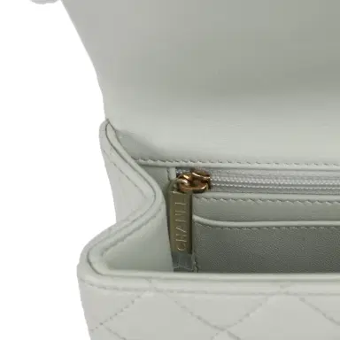 Chanel Chanel Mini Classic Rectangular Top Handle Flap Bag Pale Green Lambskin Silver Hardware | Thumbnail 10 Chanel Chanel Mini Classic Rectangular Top Handle Flap Bag Pale Green Lambskin Silver Hardware | Thumbnail 10