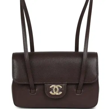 Chanel Chanel Mini Preppy Coco Clutch with Straps Dark Brown Shiny Caviar Brushed Gold Hardware | Thumbnail 1 Chanel Chanel Mini Preppy Coco Clutch with Straps Dark Brown Shiny Caviar Brushed Gold Hardware | Thumbnail 1