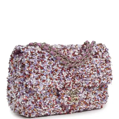 Chanel Chanel Mini Rectangular Flap Bag Light Purple, Pink, White, Multi Sequin Light Gold Hardware | Thumbnail 2 Chanel Chanel Mini Rectangular Flap Bag Light Purple, Pink, White, Multi Sequin Light Gold Hardware | Thumbnail 2
