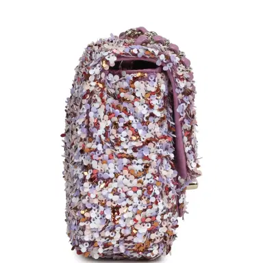 Chanel Chanel Mini Rectangular Flap Bag Light Purple, Pink, White, Multi Sequin Light Gold Hardware | Thumbnail 3 Chanel Chanel Mini Rectangular Flap Bag Light Purple, Pink, White, Multi Sequin Light Gold Hardware | Thumbnail 3