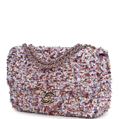 Chanel Chanel Mini Rectangular Flap Bag Light Purple, Pink, White, Multi Sequin Light Gold Hardware | Thumbnail 5 Chanel Chanel Mini Rectangular Flap Bag Light Purple, Pink, White, Multi Sequin Light Gold Hardware | Thumbnail 5