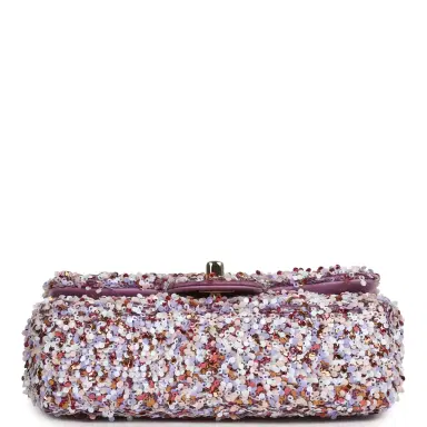 Chanel Chanel Mini Rectangular Flap Bag Light Purple, Pink, White, Multi Sequin Light Gold Hardware | Thumbnail 6 Chanel Chanel Mini Rectangular Flap Bag Light Purple, Pink, White, Multi Sequin Light Gold Hardware | Thumbnail 6