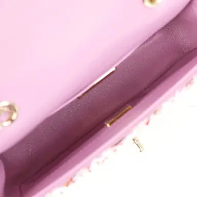 Chanel Chanel Mini Rectangular Flap Bag Light Purple, Pink, White, Multi Sequin Light Gold Hardware | Thumbnail 8 Chanel Chanel Mini Rectangular Flap Bag Light Purple, Pink, White, Multi Sequin Light Gold Hardware | Thumbnail 8