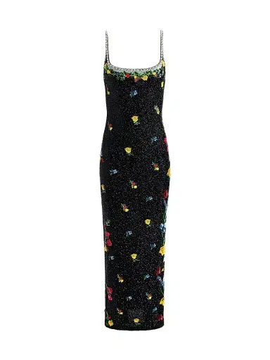Alice + Olivia Women's Julia Beaded Floral Sequin Column Gown - Desert Sprigs Black | Thumbnail 1 Alice + Olivia Women's Julia Beaded Floral Sequin Column Gown - Desert Sprigs Black | Thumbnail 1