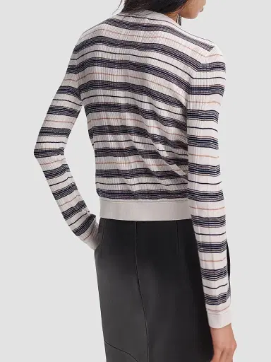 rag & bone Women's Teresa Silk-Blend Stripe Cardigan - Ivory Multi - Size Small | Thumbnail 3 rag & bone Women's Teresa Silk-Blend Stripe Cardigan - Ivory Multi - Size Small | Thumbnail 3