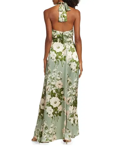 Reformation Women's Veria Floral Silk Maxi Dress - Tarragon | Thumbnail 5 Reformation Women's Veria Floral Silk Maxi Dress - Tarragon | Thumbnail 5