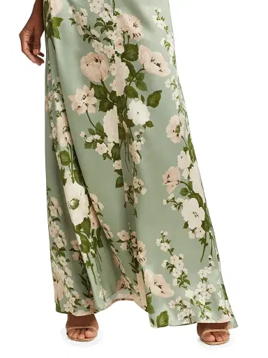 Reformation Women's Veria Floral Silk Maxi Dress - Tarragon | Thumbnail 6 Reformation Women's Veria Floral Silk Maxi Dress - Tarragon | Thumbnail 6
