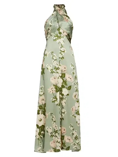 Reformation Women's Veria Floral Silk Maxi Dress - Tarragon | Thumbnail 1 Reformation Women's Veria Floral Silk Maxi Dress - Tarragon | Thumbnail 1