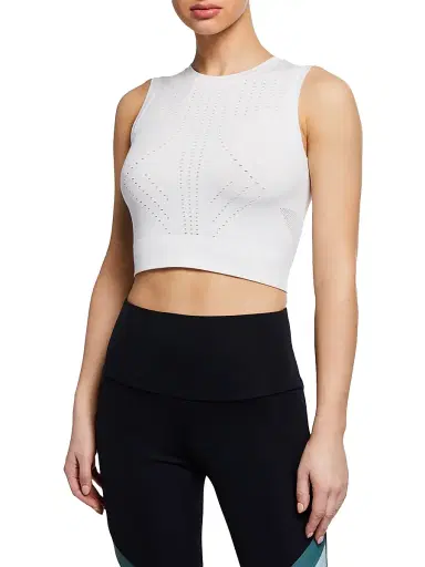 Blanc Noir Women's Infinity Active Crop Top - White | Thumbnail 1 Blanc Noir Women's Infinity Active Crop Top - White | Thumbnail 1