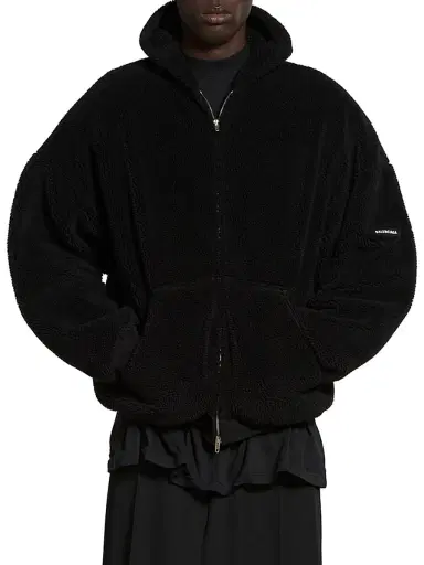 Balenciaga Outerwear Zip-Up Hoodie Oversized - Black - Size XXL | Thumbnail 3 Balenciaga Outerwear Zip-Up Hoodie Oversized - Black - Size XXL | Thumbnail 3