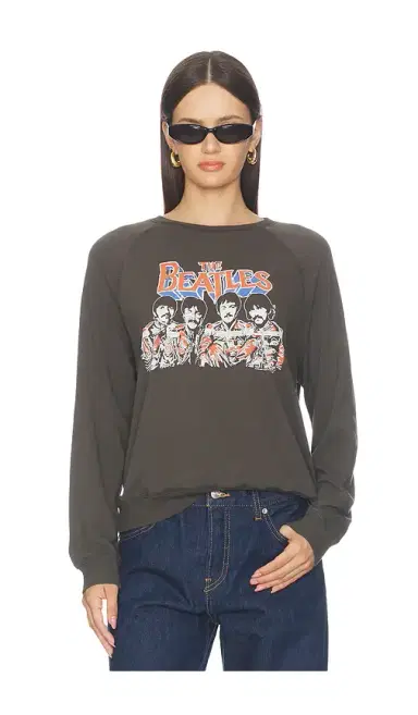 Junk Food The Beatles Raglan Crew Fleece Sweatshirt | Thumbnail 1 Junk Food The Beatles Raglan Crew Fleece Sweatshirt | Thumbnail 1