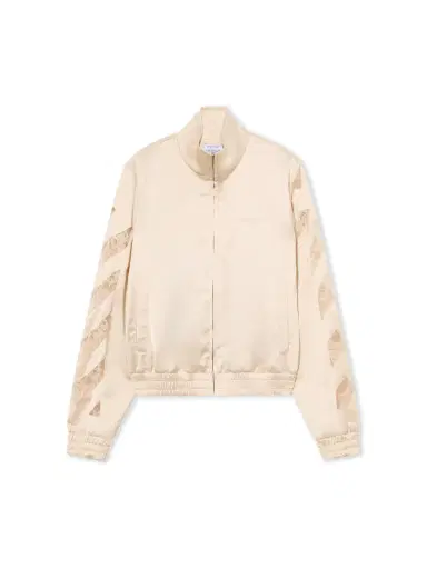Off-White Diagonals Lace Satin Track Jacket | Thumbnail 1 Off-White Diagonals Lace Satin Track Jacket | Thumbnail 1