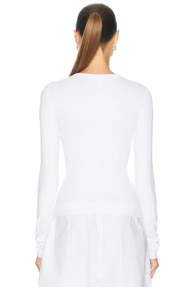 Eterne Long Sleeve Butter Rib V Neck Top | Thumbnail 3 Eterne Long Sleeve Butter Rib V Neck Top | Thumbnail 3