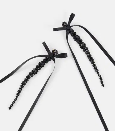 Simone Rocha Bow-embellished crystal drop earrings | Thumbnail 3 Simone Rocha Bow-embellished crystal drop earrings | Thumbnail 3