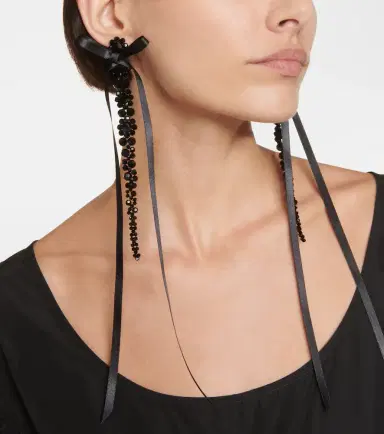 Simone Rocha Bow-embellished crystal drop earrings | Thumbnail 5 Simone Rocha Bow-embellished crystal drop earrings | Thumbnail 5