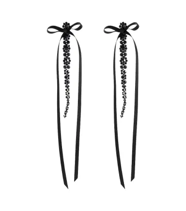 Simone Rocha Bow-embellished crystal drop earrings | Thumbnail 1 Simone Rocha Bow-embellished crystal drop earrings | Thumbnail 1