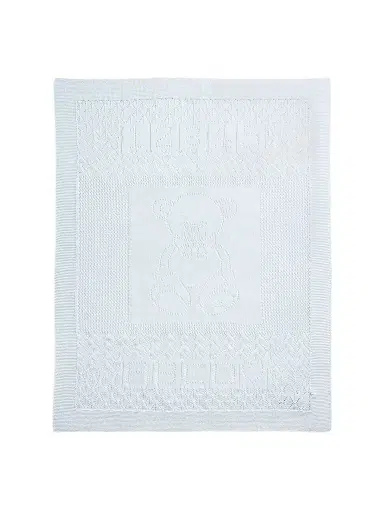 Polo Ralph Lauren Organic Cotton Pointelle Blanket - Beryl Blue | Thumbnail 1 Polo Ralph Lauren Organic Cotton Pointelle Blanket - Beryl Blue | Thumbnail 1