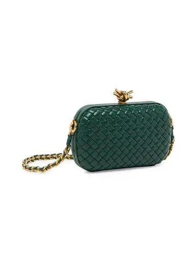 Bottega Veneta Women's Knot Padded Intreccio Leather Minaudière | Thumbnail 4 Bottega Veneta Women's Knot Padded Intreccio Leather Minaudière | Thumbnail 4