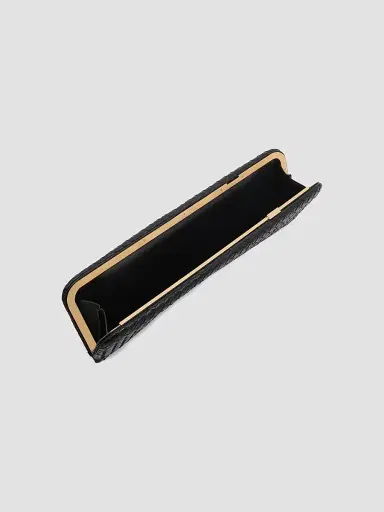 Bottega Veneta Women's Serata Tassel Intrecciato Leather Frame Clutch - Black Brass Vibrato | Thumbnail 3 Bottega Veneta Women's Serata Tassel Intrecciato Leather Frame Clutch - Black Brass Vibrato | Thumbnail 3