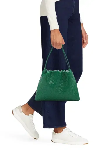 Bottega Veneta Women's Intrecciato Leather Pouch - Jungle Gold | Thumbnail 2 Bottega Veneta Women's Intrecciato Leather Pouch - Jungle Gold | Thumbnail 2