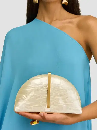 Cult Gaia Women's Laguna Half-Moon Clutch - Ivory | Thumbnail 2 Cult Gaia Women's Laguna Half-Moon Clutch - Ivory | Thumbnail 2