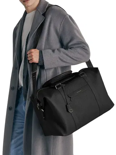 MAISON de SABRÉ Men's Leather Duffle Bag - Black Caviar | Thumbnail 2 MAISON de SABRÉ Men's Leather Duffle Bag - Black Caviar | Thumbnail 2