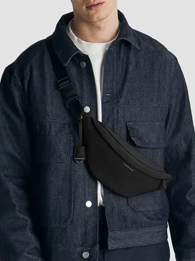 MAISON de SABRÉ Leather Sling Bag - Black Caviar | Thumbnail 2 MAISON de SABRÉ Leather Sling Bag - Black Caviar | Thumbnail 2
