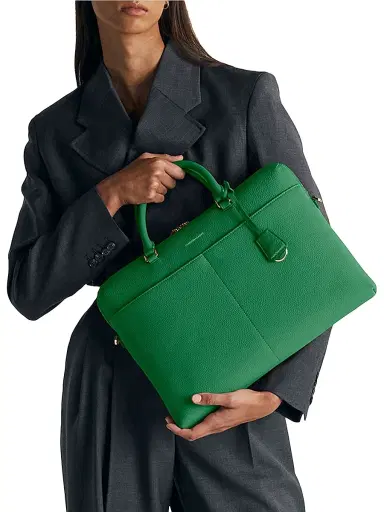 MAISON de SABRÉ Men's Leather Laptop Bag - Emerald Green | Thumbnail 2 MAISON de SABRÉ Men's Leather Laptop Bag - Emerald Green | Thumbnail 2