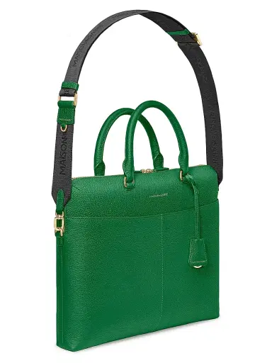 MAISON de SABRÉ Men's Leather Laptop Bag - Emerald Green | Thumbnail 3 MAISON de SABRÉ Men's Leather Laptop Bag - Emerald Green | Thumbnail 3