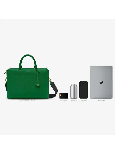 MAISON de SABRÉ Men's Leather Laptop Bag - Emerald Green | Thumbnail 8 MAISON de SABRÉ Men's Leather Laptop Bag - Emerald Green | Thumbnail 8