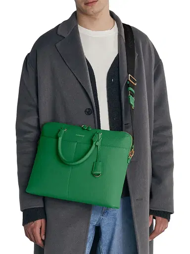 MAISON de SABRÉ Men's Leather Laptop Bag - Emerald Green | Thumbnail 1 MAISON de SABRÉ Men's Leather Laptop Bag - Emerald Green | Thumbnail 1