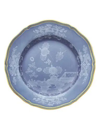 GINORI 1735 Oriente Italiano Gold-Rimmed Plate Collection - Periwinkle Blue - Size Soup Plate | Thumbnail 1 GINORI 1735 Oriente Italiano Gold-Rimmed Plate Collection - Periwinkle Blue - Size Soup Plate | Thumbnail 1
