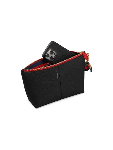 MAISON de SABRÉ Women's Medium Leather Flaire Pouch - Rouge Noir | Thumbnail 2 MAISON de SABRÉ Women's Medium Leather Flaire Pouch - Rouge Noir | Thumbnail 2